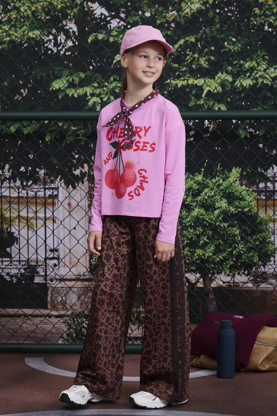 Z8 Elise wide leg broek panterprint bruin