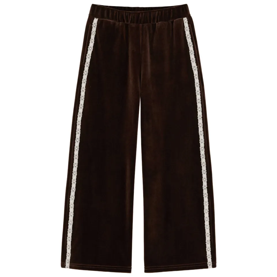 WE Fashion fluwelen wide leg broek bruin, foto 2
