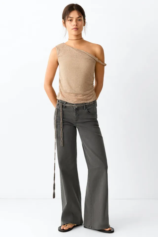 Mango TEEN wide leg jeans - antraciet