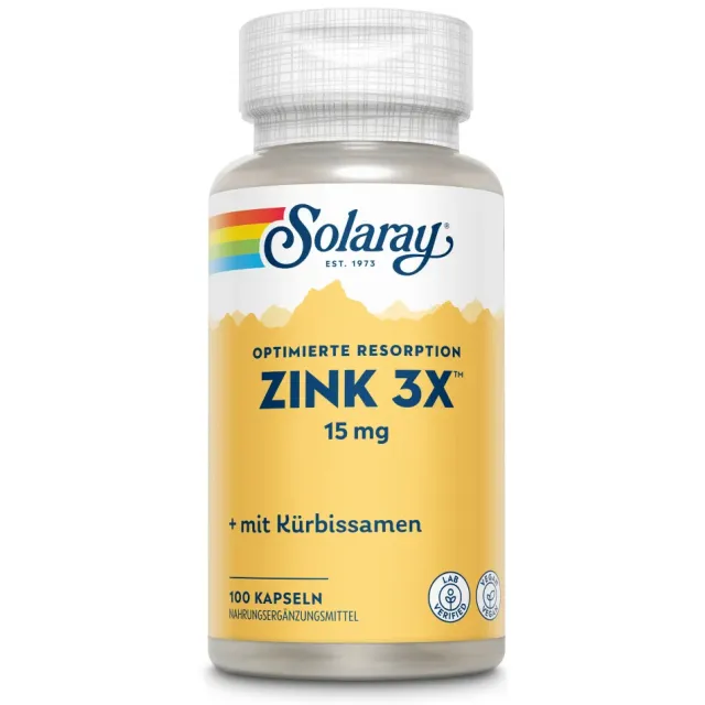Solaray Zink 3X 15 mg 100 capsules