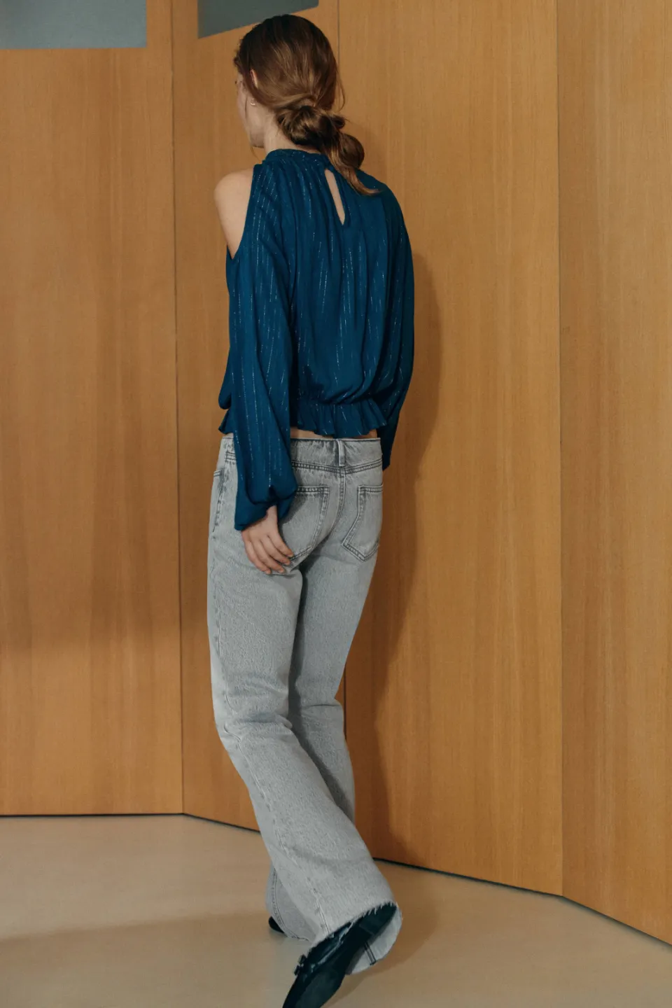 Mango blousetop met glitters blauw, foto 4