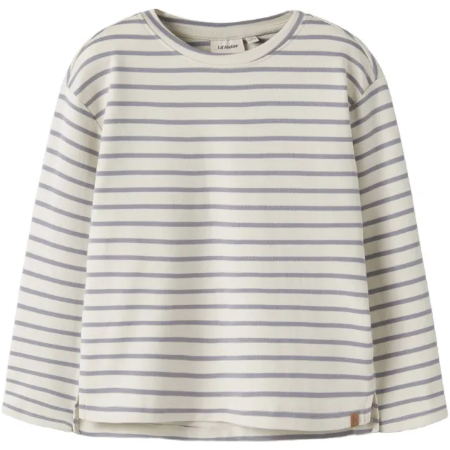 Lil' Atelier MINI gestreepte longsleeve ecru/lichtblauw
