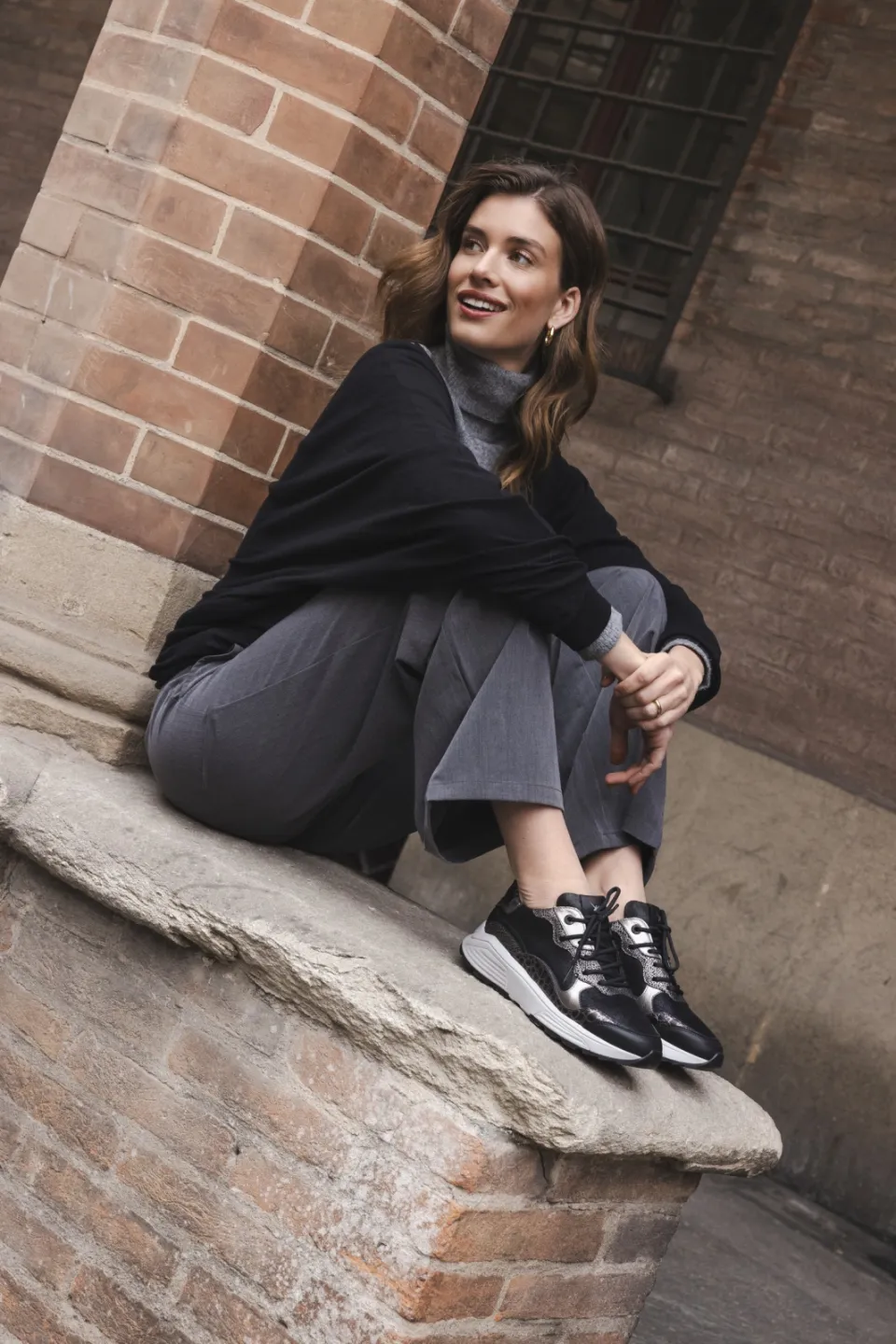 Xsensible Rainbow Stretchwalker GX Sneakers Dames Zwart, foto 2