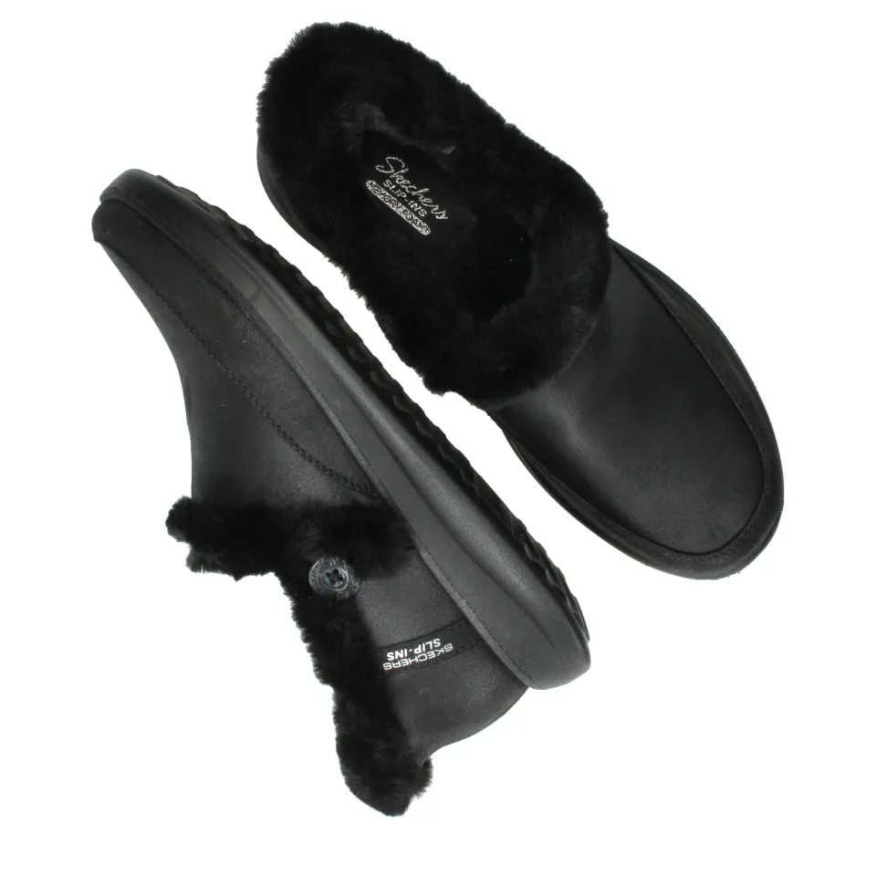 Skechers Slip-Ins Cozy Escape Pantoffels Dames Zwart, foto 4