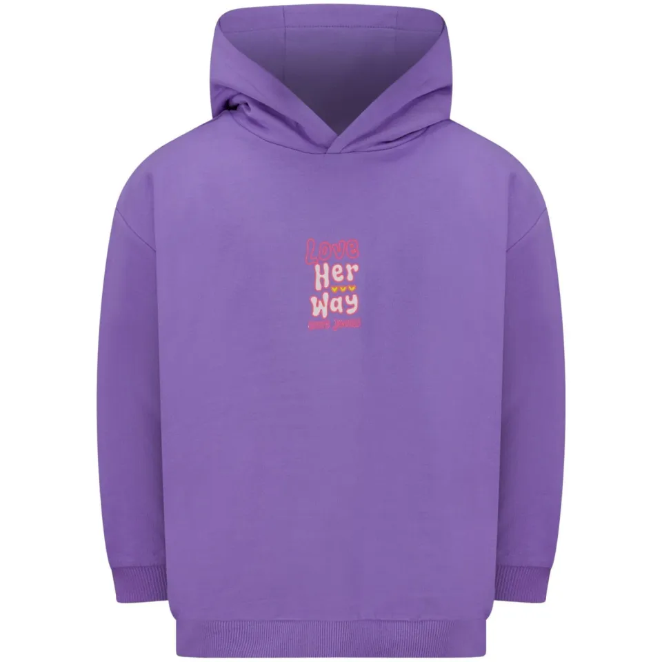 Little Cars hoodie met backprint paars, foto 2