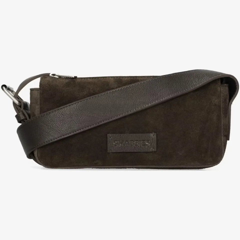Shabbies Amsterdam suede schoudertas Venice donkerbruin, foto 2
