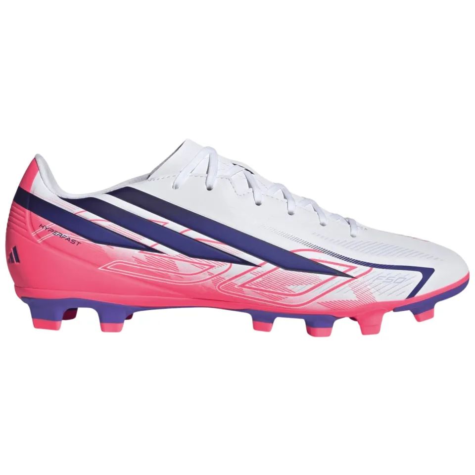 Adidas F50 Hyperfast Club Gras / Kunstgras Voetbalschoenen (MG) Wit Paars Roze, foto 4