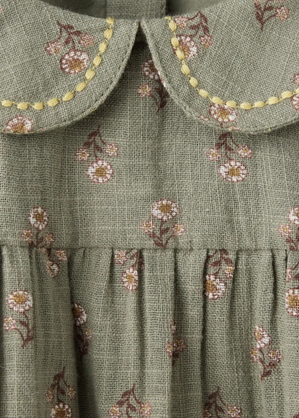 Mango Kids gebloemde blouse - olijfgroen, foto 5