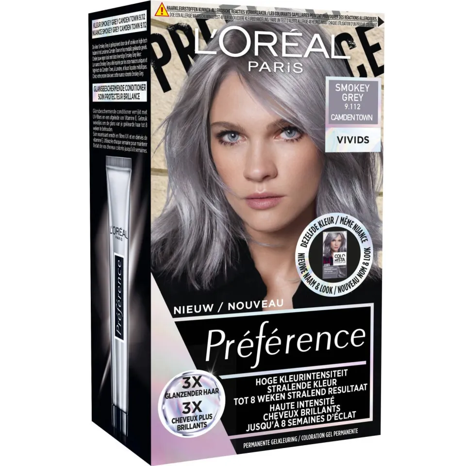 L'oréal Préférence Les Vivids haarverf 9.112 smokey grey, foto 6