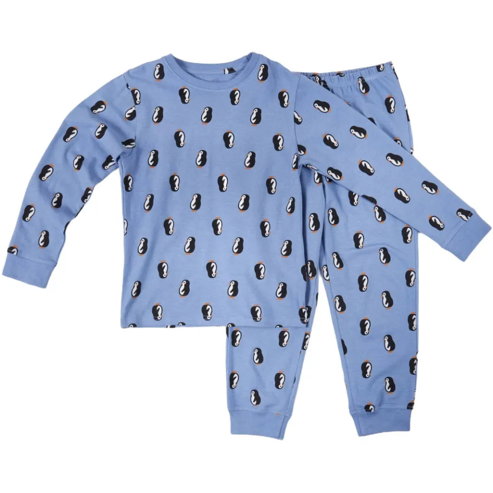 Little Label pyjama met pinguïn print ronde hals blauw, foto 2