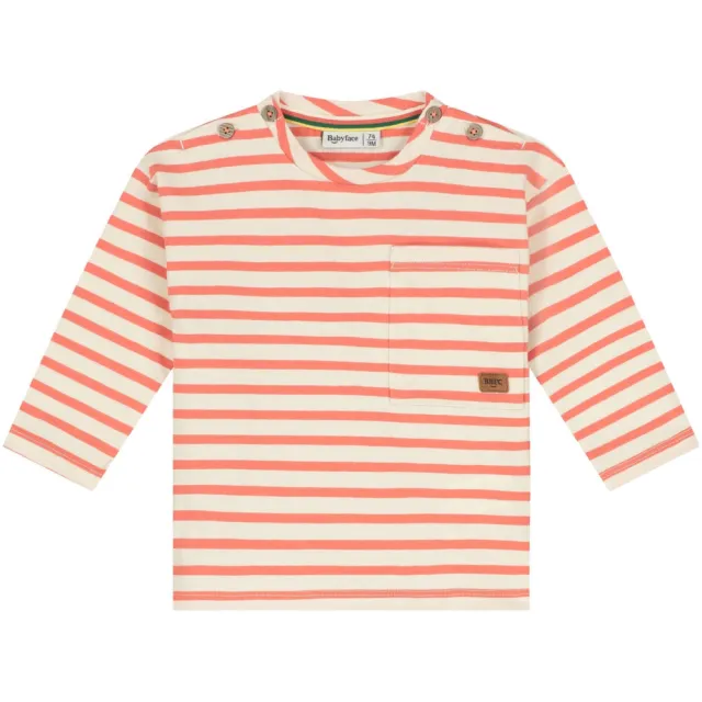 Babyface gestreepte longsleeve oranje/ecru