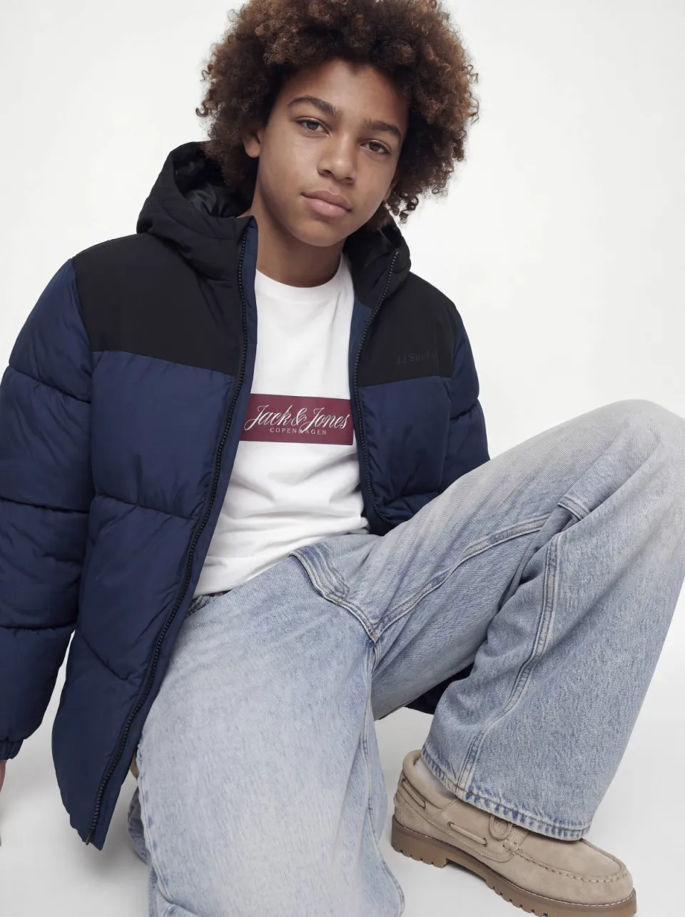 Jack & Jones Raze puffer winterjas donkerblauw donkerblauw / zwart, foto 4