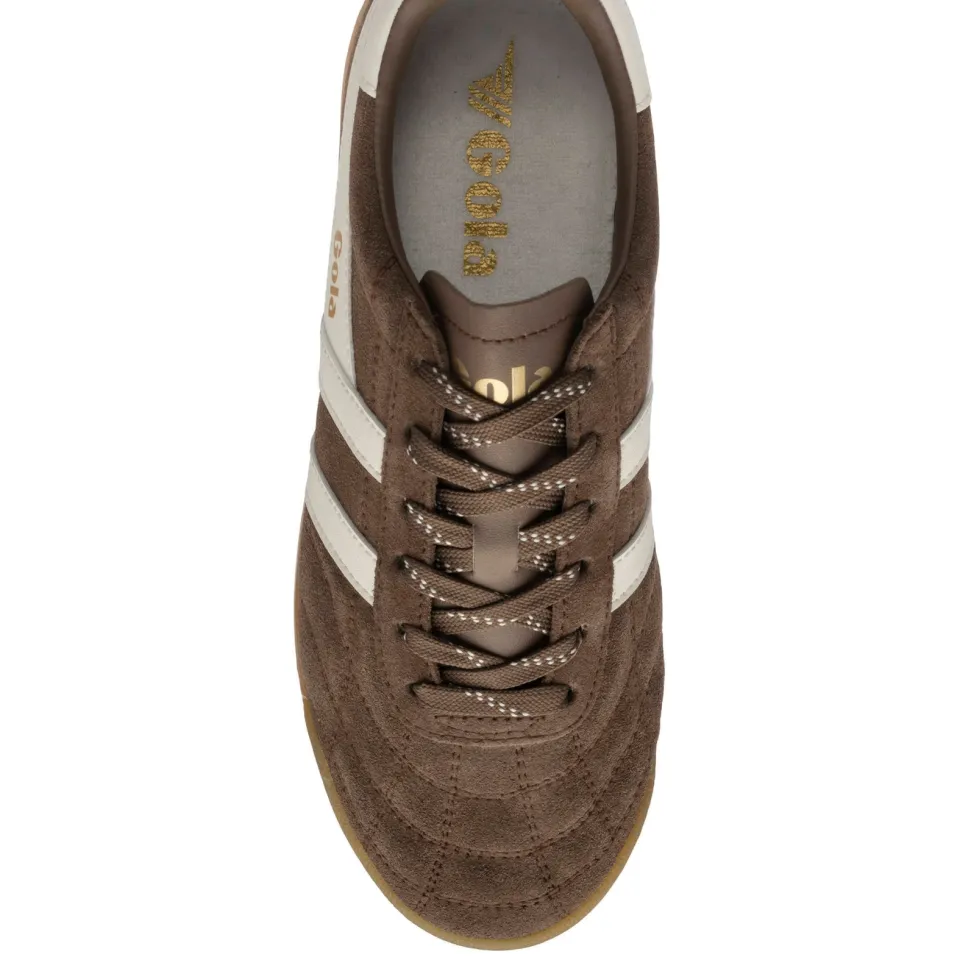 Gola Stadium leren suède sneakers - donkerbruin/wit, foto 3