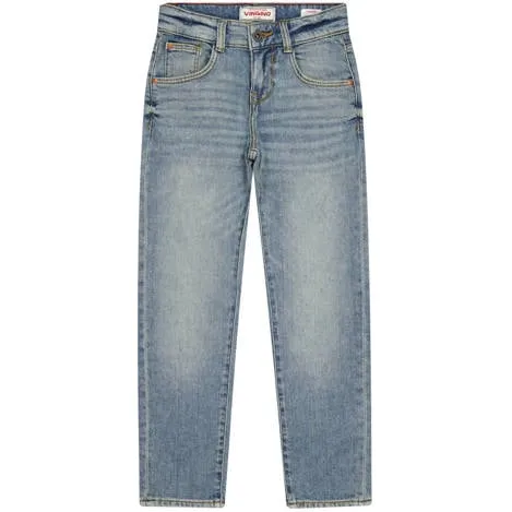 Vingino straight leg jeans light blue denim Blauw Jongens Katoen Effen Old Vintage