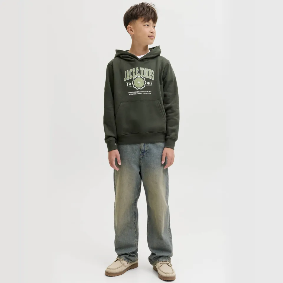 Jack & Jones JUNIOR hoodie donkergroen, foto 4