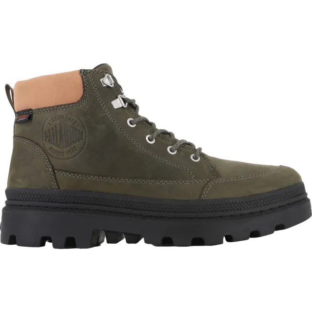 Palladium TRroopercuff WP+ leren veterboots met profielzool - donkergroen