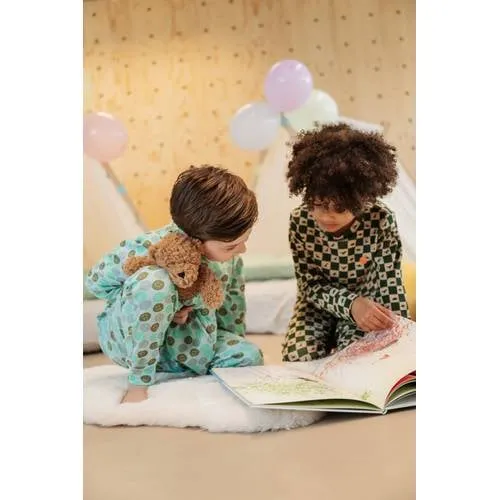Stains&Stories geruite pyjama donkergroen beige, foto 4