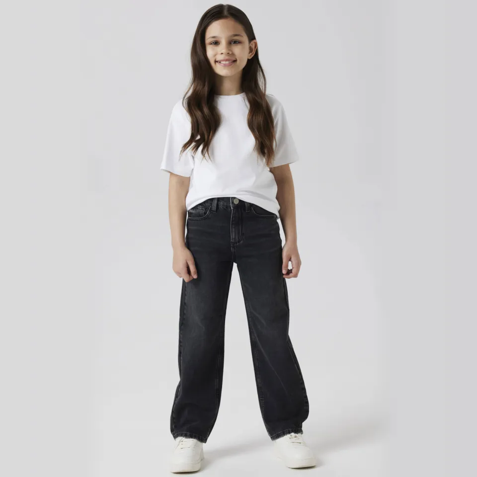 NAME IT KIDS NKFROSE regular waist straight leg jeans - zwart Black denim