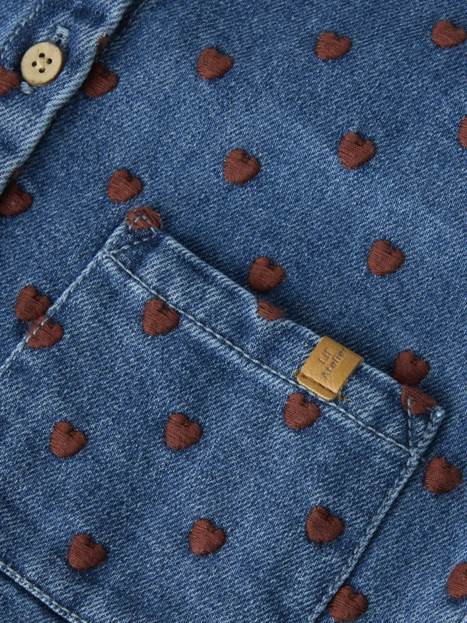 Lil' Atelier spijkerjas met hartjes blauw, foto 4