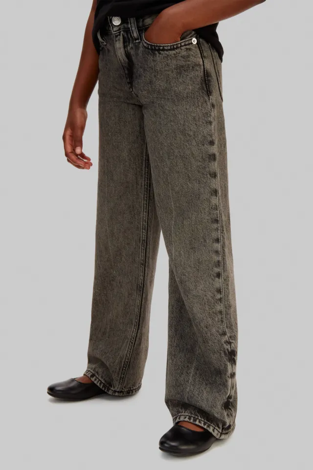 Calvin Klein relaxed wide leg jeans black denim, foto 3