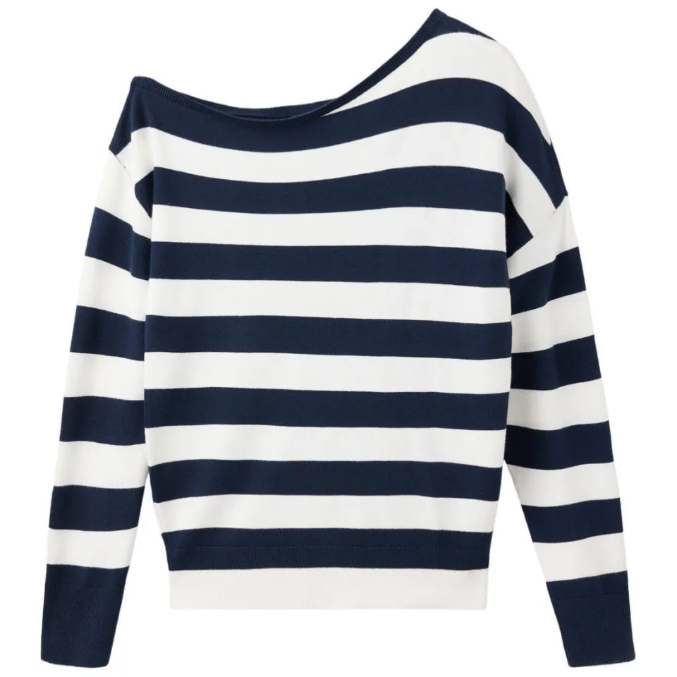 Mango TEEN gestreepte trui - marineblauw, foto 2