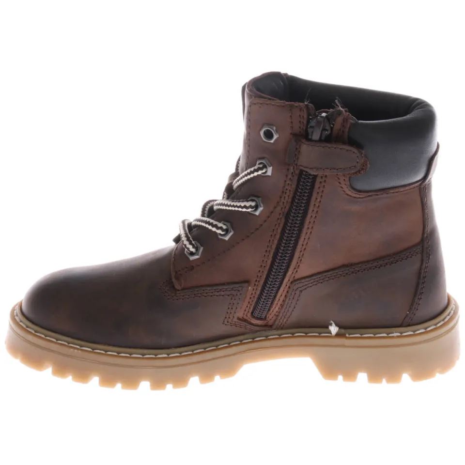 Hip leren veterschoenen met profielzool - bruin, foto 4