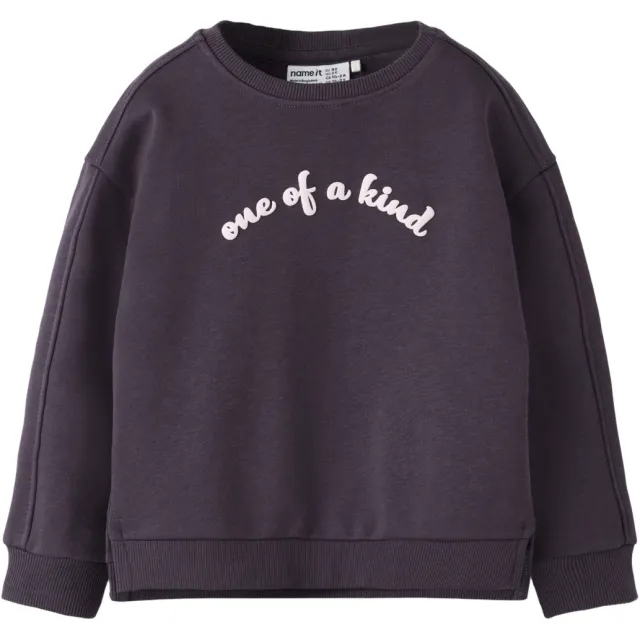 NAME IT MINI sweater met split - donkerpaars