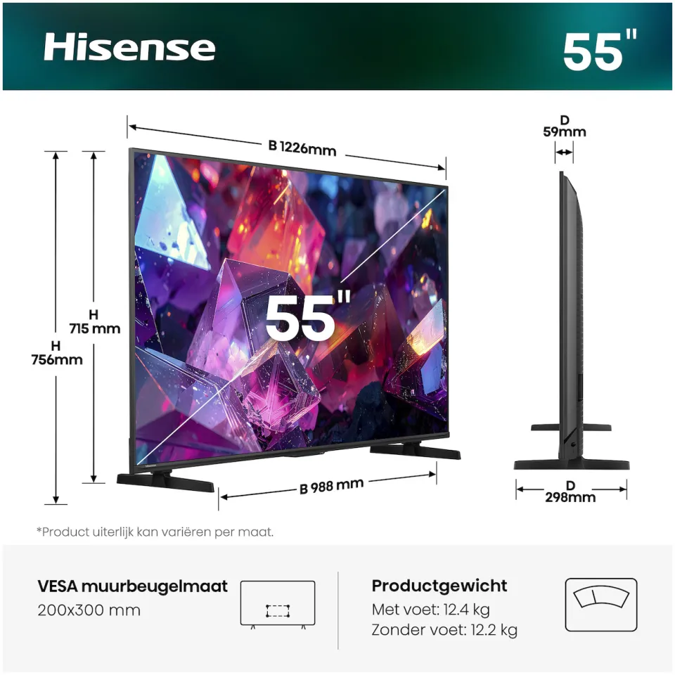 Hisense 55E79S PRO qled-tv zwart, foto 4