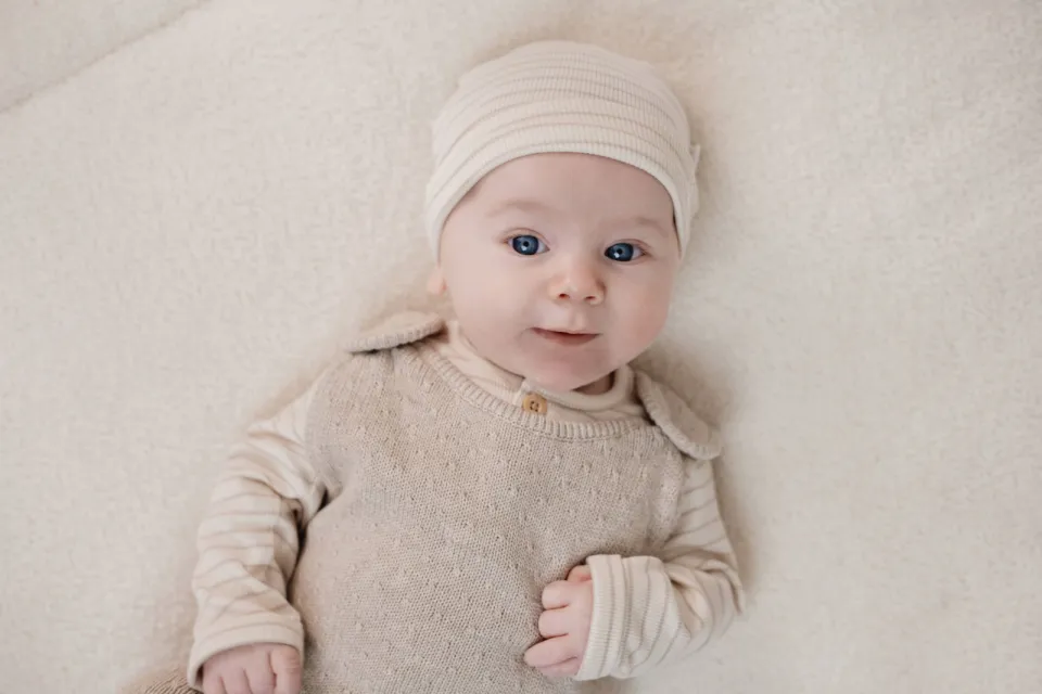 Little Dutch gestreepte longsleeve beige