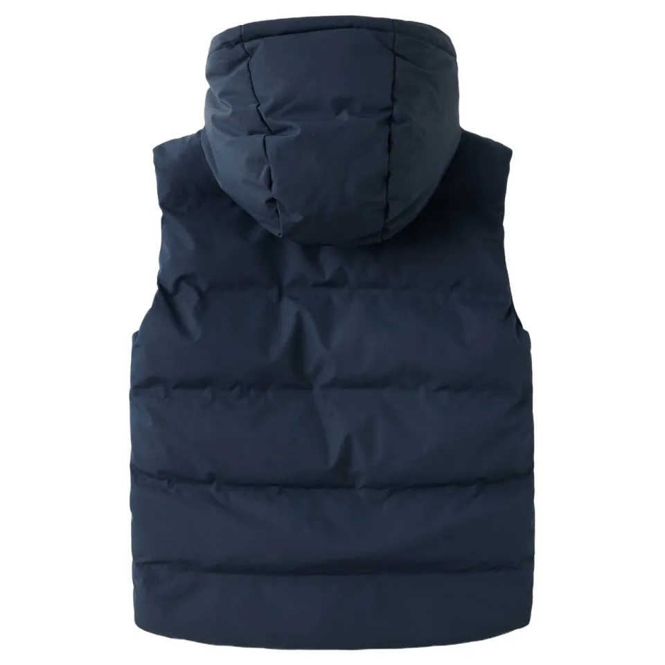 Mango bodywarmer marineblauw met capuchon, foto 2