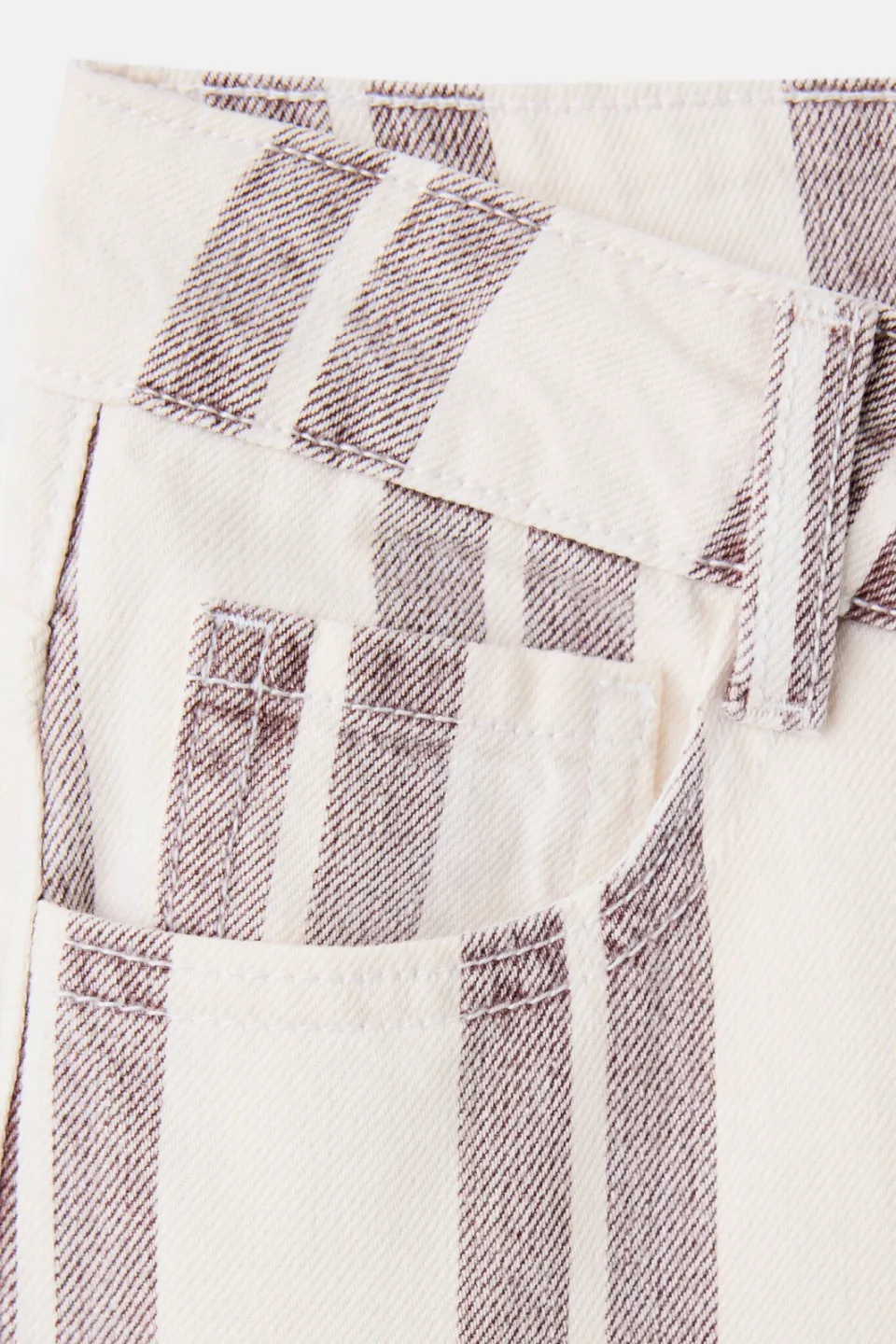 Mango TEEN wide leg gestreepte jeans - lichtbeige, foto 2