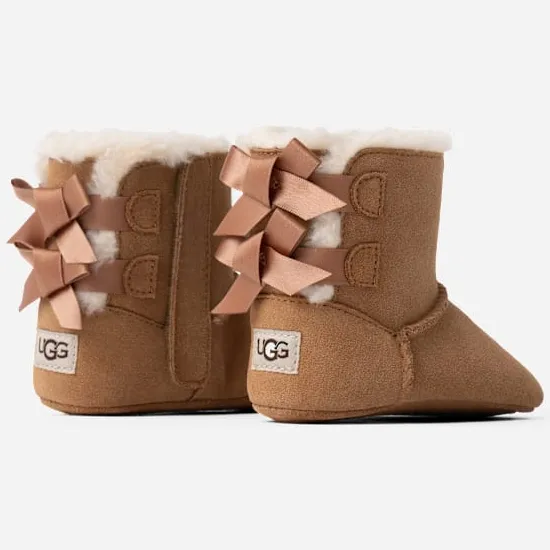 Ugg Bailey Bow-laarsje voor Grote Kinderen in Brown, Suede Chestnut