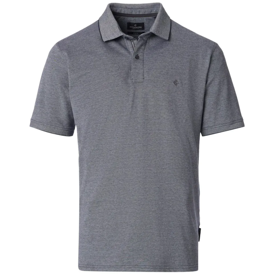 Casa Moda T-shirt Casamoda Polo Stretch Melange Donkerblauw, foto 2