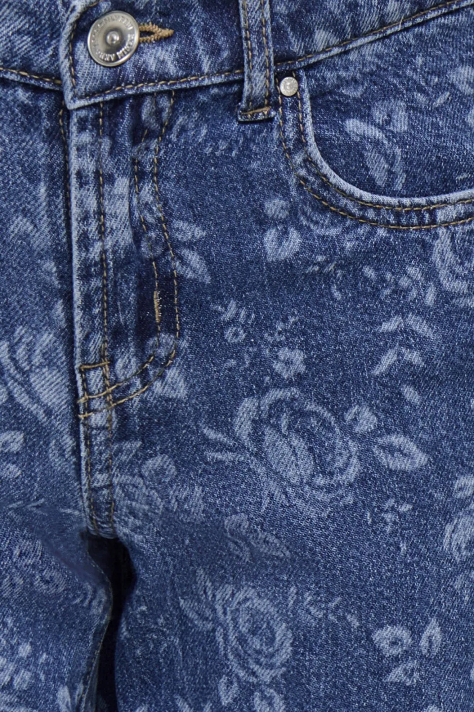 KIDS ONLY GIRL high waist wide leg jeans medium blue denim Blauw Bloemen, foto 4