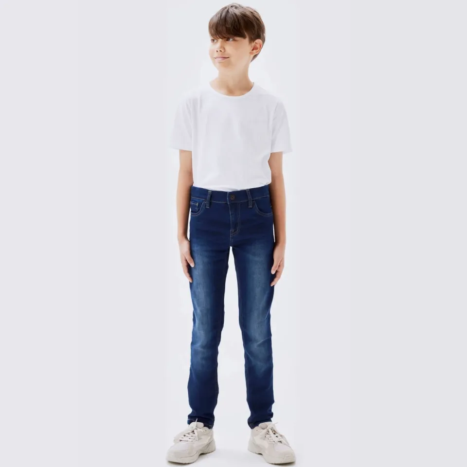 NAME IT KIDS slim fit jeans NKMTHEO dark blue denim, foto 3