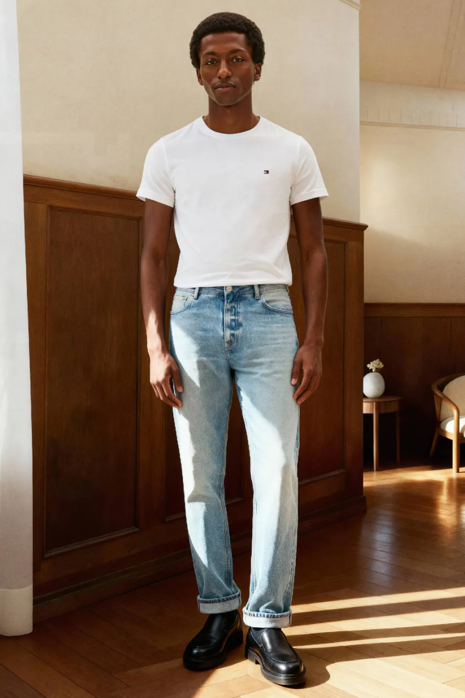 Tommy Hilfiger slim fit t-shirt wit, foto 4