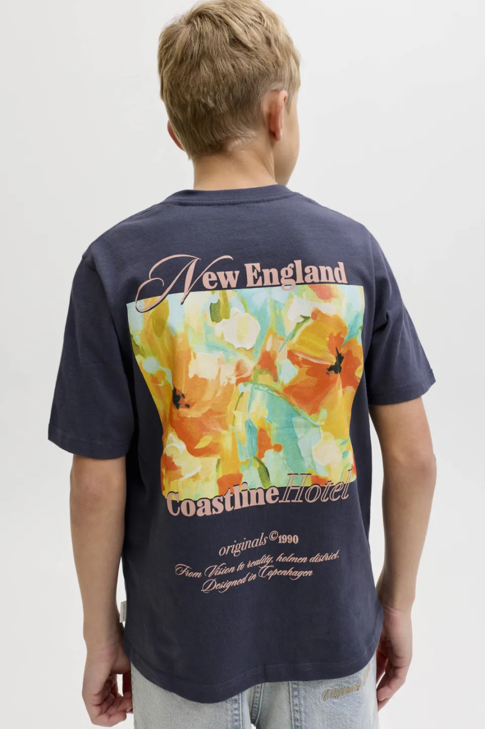 Jack & Jones JUNIOR T-shirt met backprint grijsblauw, foto 3