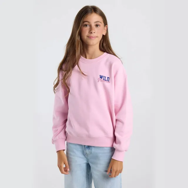 America Today sweater met backprint - roze