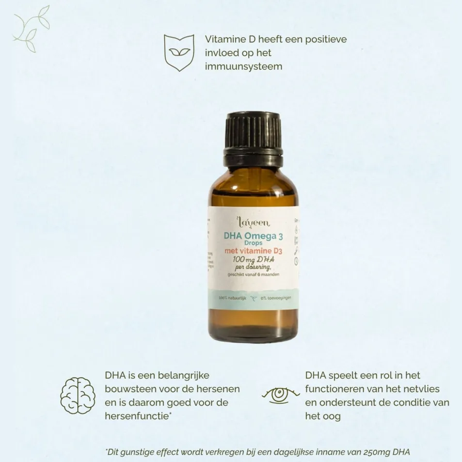 Laveen DHA Omega Drops met Vitamine D 30 ml, foto 3