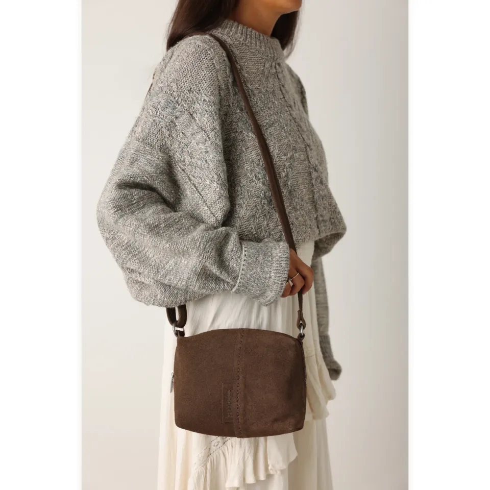 Shabbies Amsterdam Saar Stitched crossbody tas taupe, foto 6