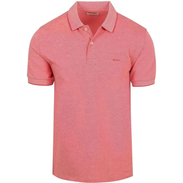Gant T-shirt Gant 2Tone Piqué Poloshirt Rood lichtrood