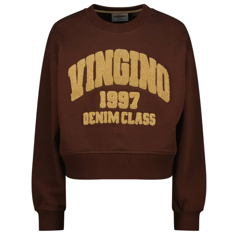 Vingino rechtvallende sweater met logo - donkerbruin, foto 2