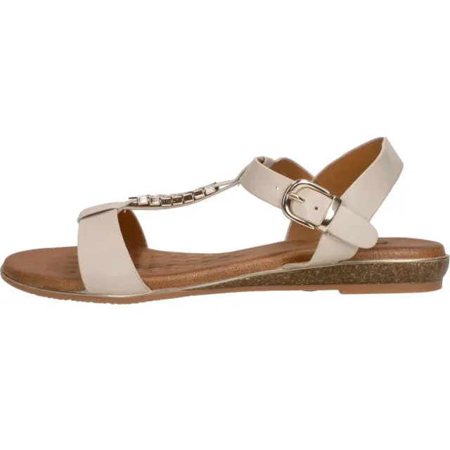 Sub55 platte sandalen beige, foto 2