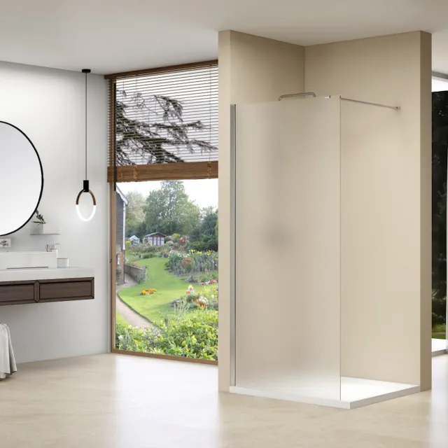 Van Rijn Inloopdouche Van Rijn ST01 100x200 cm Melkglas 8 mm Met Stabilisatiestang Chroom