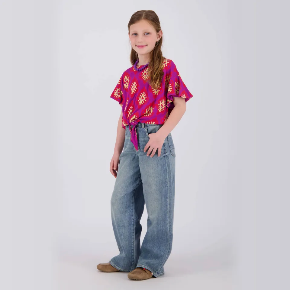 Vingino wide leg jeans medium blue denim, foto 3