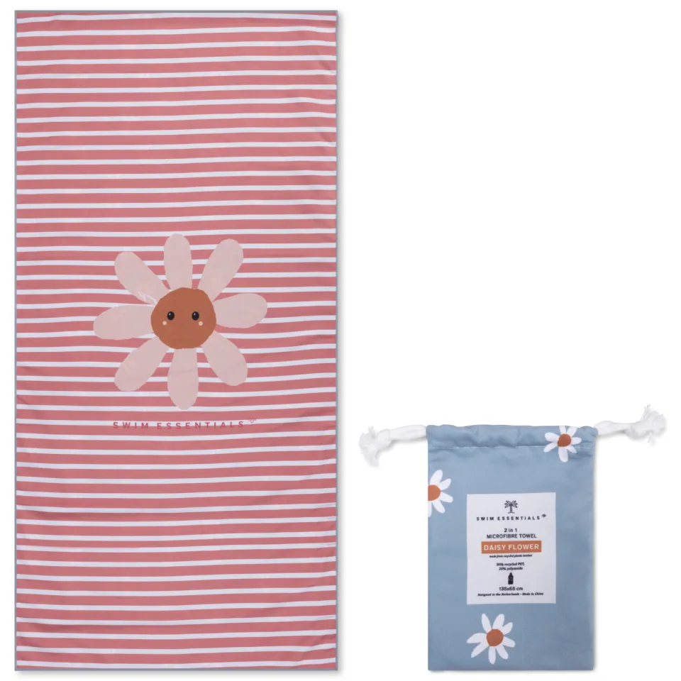 Swim Essentials Daisy Flowers kinderstrandlaken blauw, foto 3