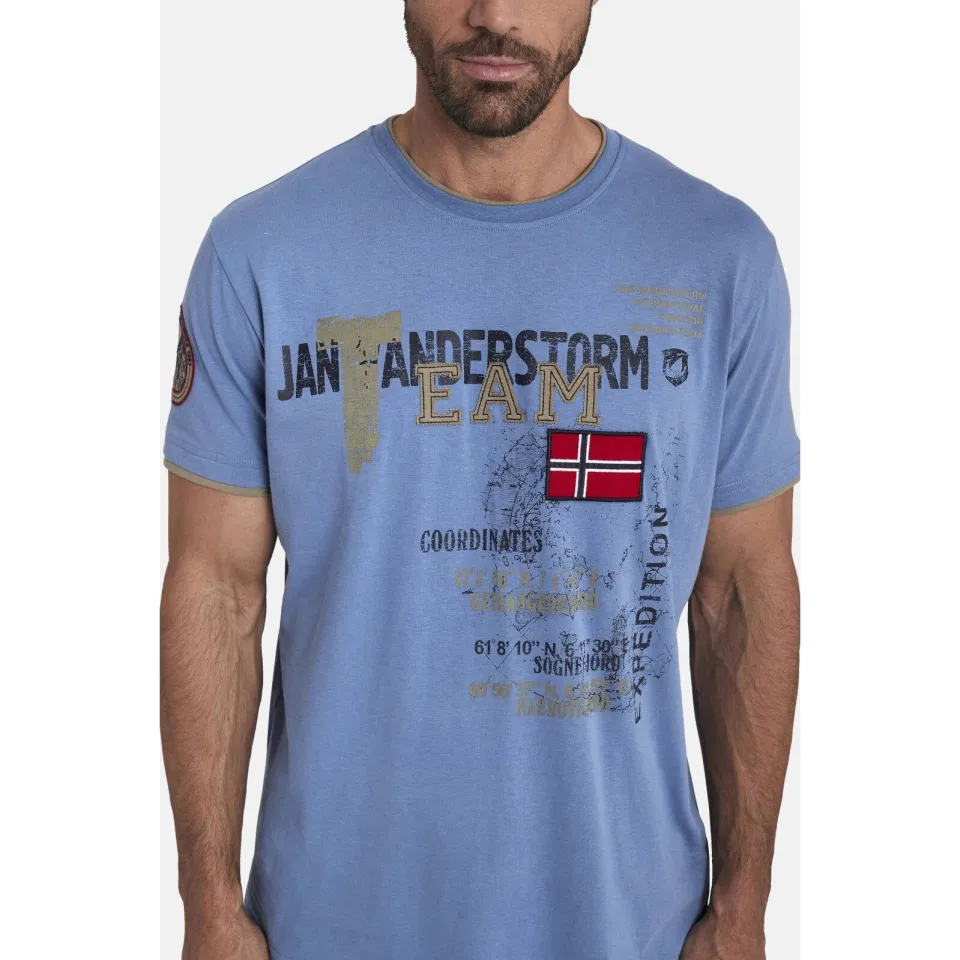 Jan Vanderstorm Sölve T-shirt lichtblauw, foto 3