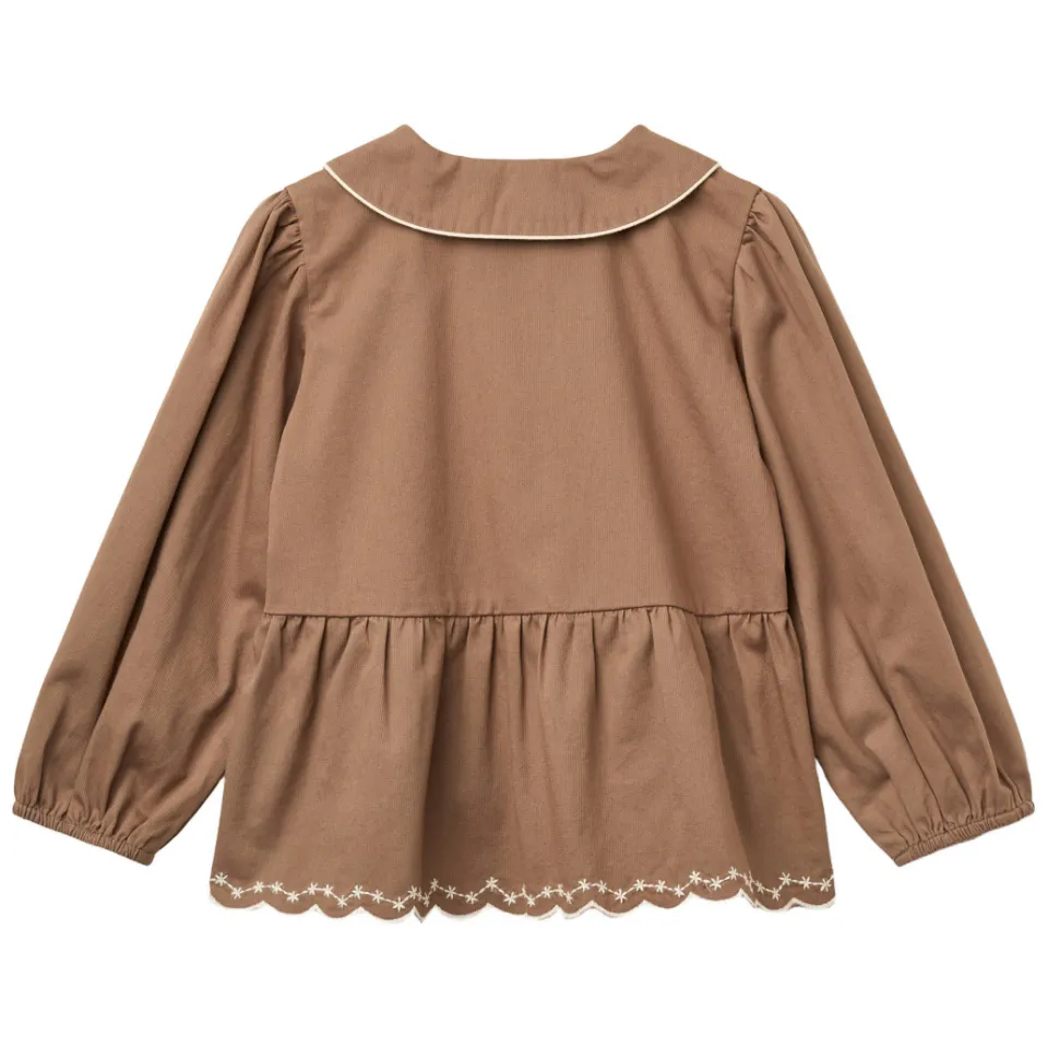 Copenhagen Colors blouse met broderie bruin, foto 5