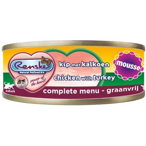 Renske mousse kattenvoer nat kip met kalkoen 70 gr
