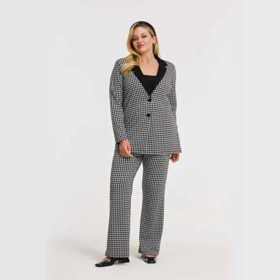 Yoek Check bootcut pantalon zwart, foto 3